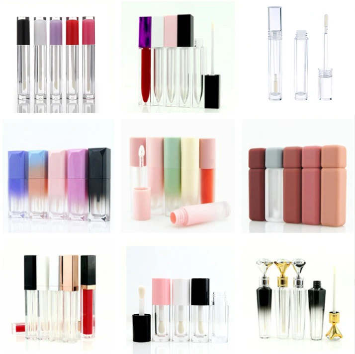 Wholesale private label 3ml empty 4 ml gloss container 5 ml custom lipgloss packaging bottle pink 6ml lip gloss tube gold