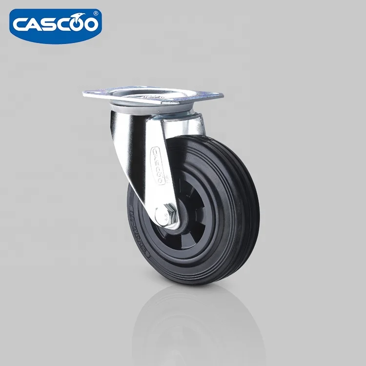 CASCOO 125/37.5 50 черная твердая резиновая тележка для гипсокартона колесо с пробкой мусорных баков