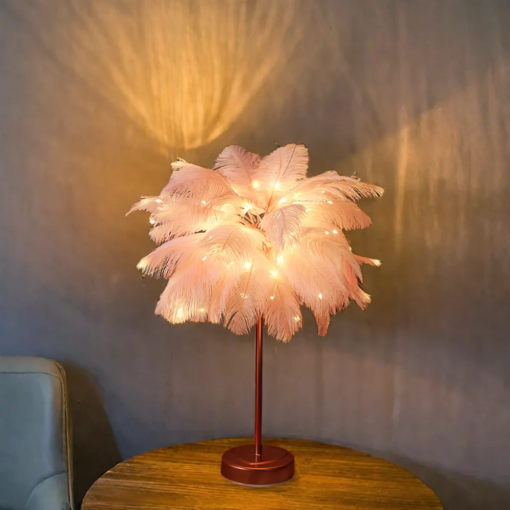 Современный простой Декор светодиодный напольный светильник с перьями для внутреннего чтения Угловые лампы для гостиной Хэллоуин и рождественские украшения