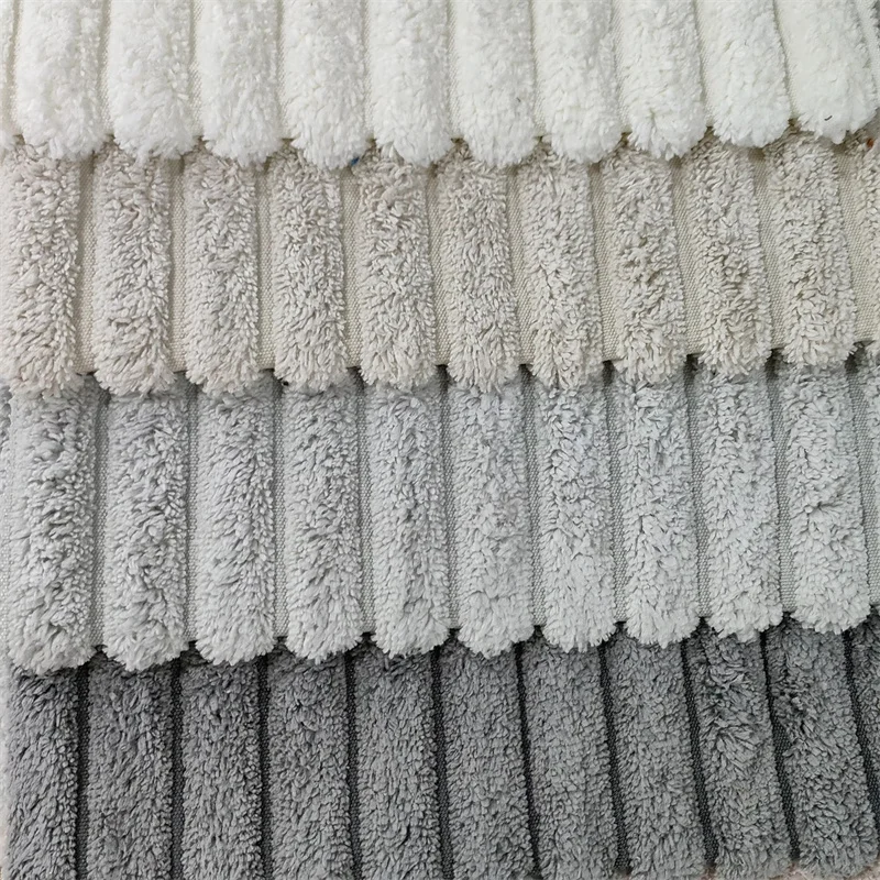 Wholesale Woven Straight Strip Corduroy Textile Velvet 100% Polyester Fabric For Sofa/ Pillows