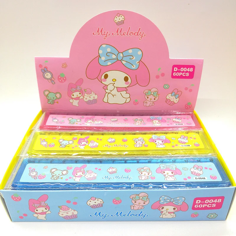 School Stationery Kuromi Ruler, Cute KT melody Straight Ruler, Kuromi plastic Straightedge for kids