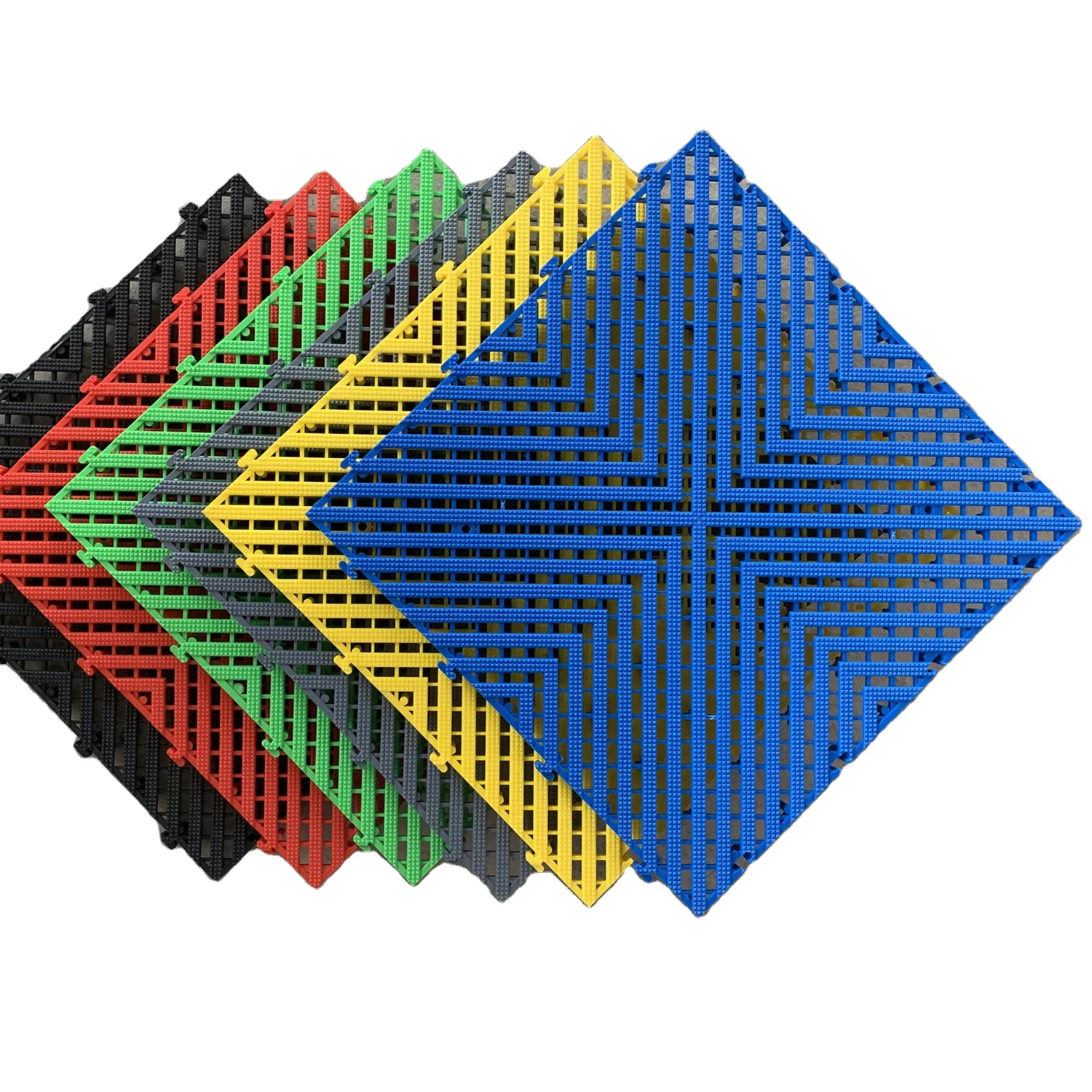 2024 best selling PP garage floor tile in interlocking plastic grid floor car wash flooring