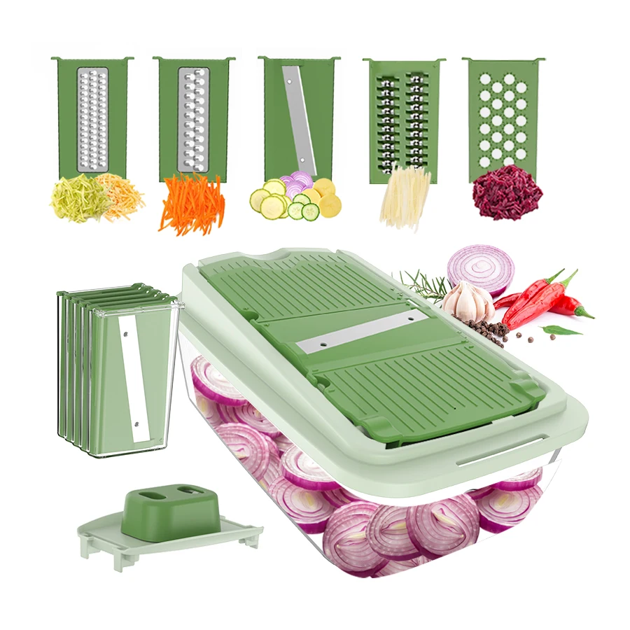 2024 Hot Selling Kitchen Multifunctional Manual Fruit Vegetable Cutter Chopper Dicer Veggie Slicer Meat Grinder Quality Product