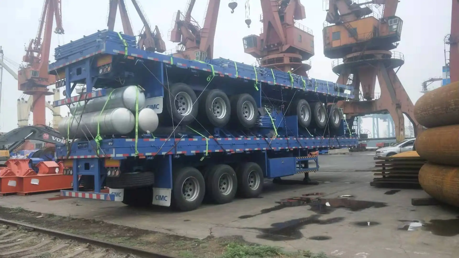  40ft 50ft 60ft бортовой контейнер грузового автомобиля 12 м грузоподъемность 3 осный