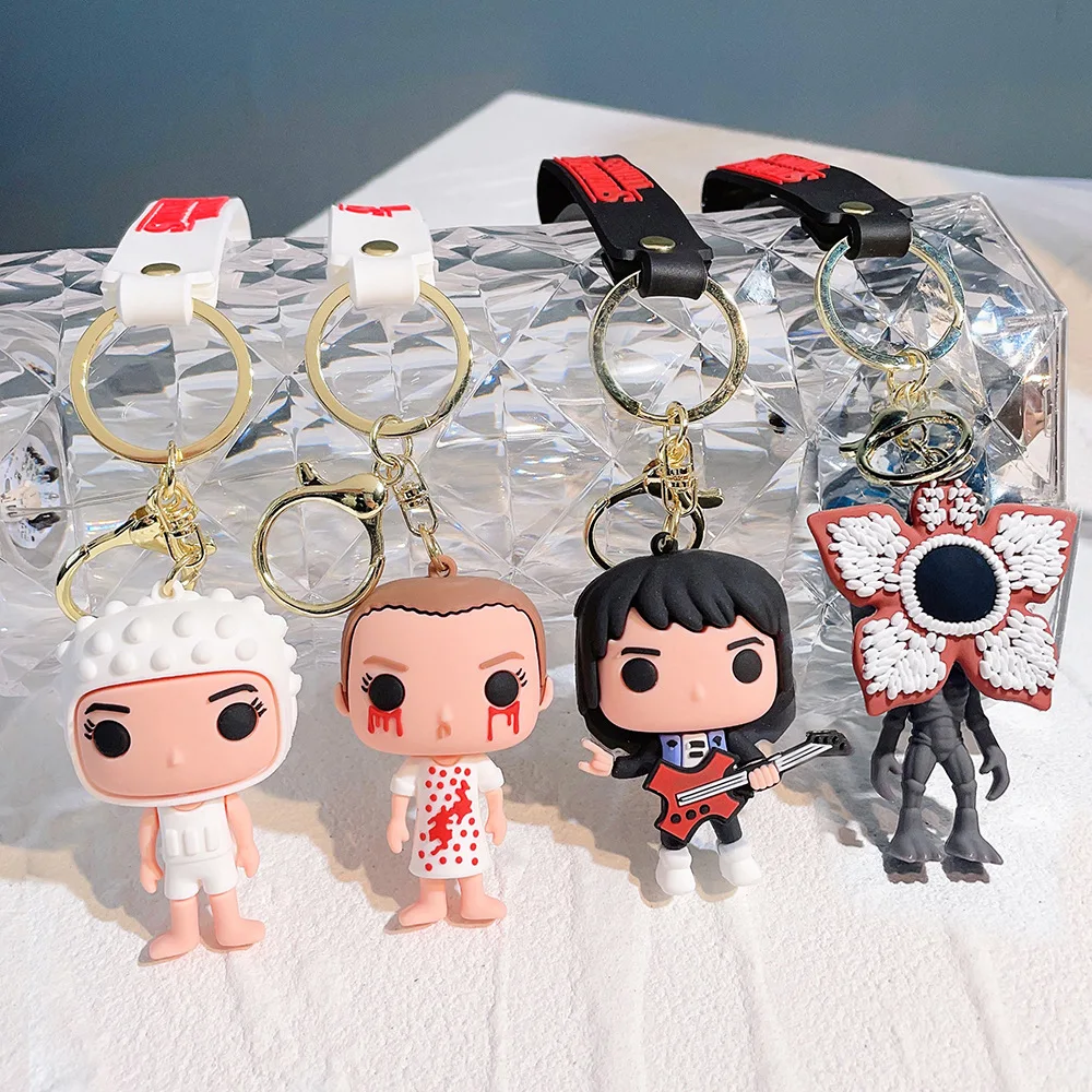 Stranger Things Keychain Stranger Things American TV Series Around PVC Soft rubber Drip Key Chain