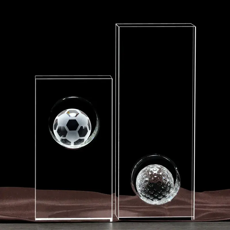 customized goods High Quantity Free sample Crystal Football Award In stock