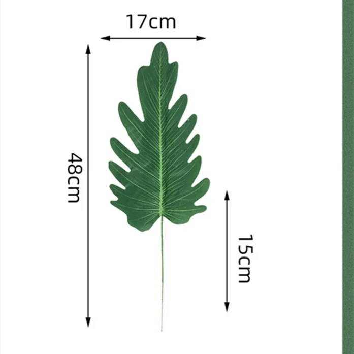 SEASON Silk Tropical Foliage Artificial Plant Green Leaves for Hawaiian Party Jungle Beach Decoration Silk Single Leaves