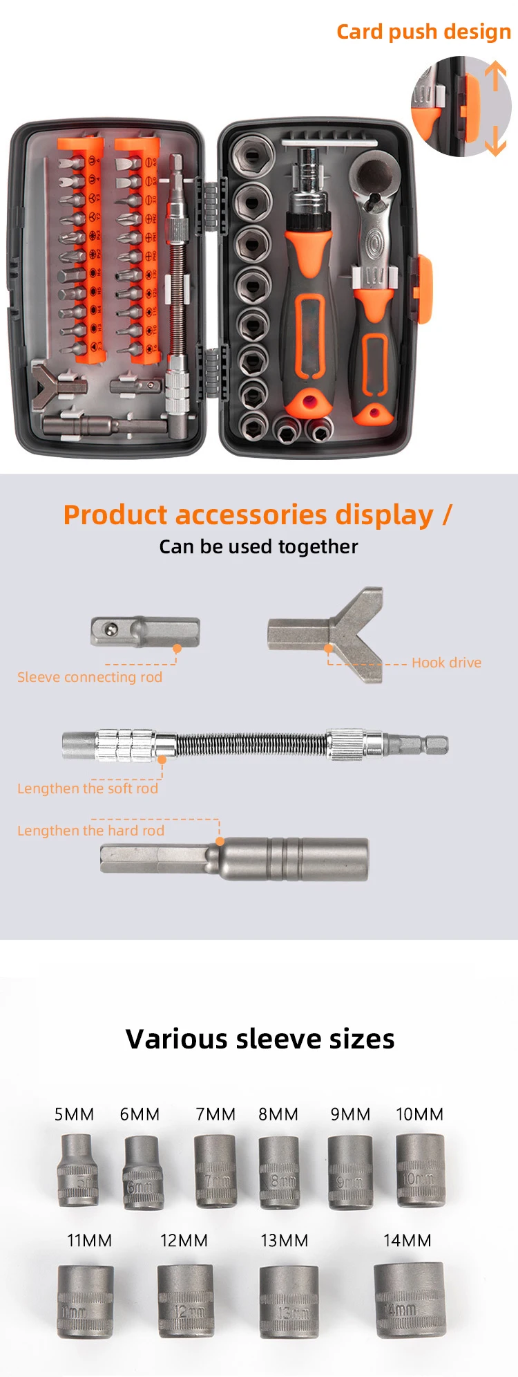 OEM Screwdriver Bits & Sockets Set Home Repair Tool Kit with Storage Case for Furniture/Car/Computer/Electronics Maintenance