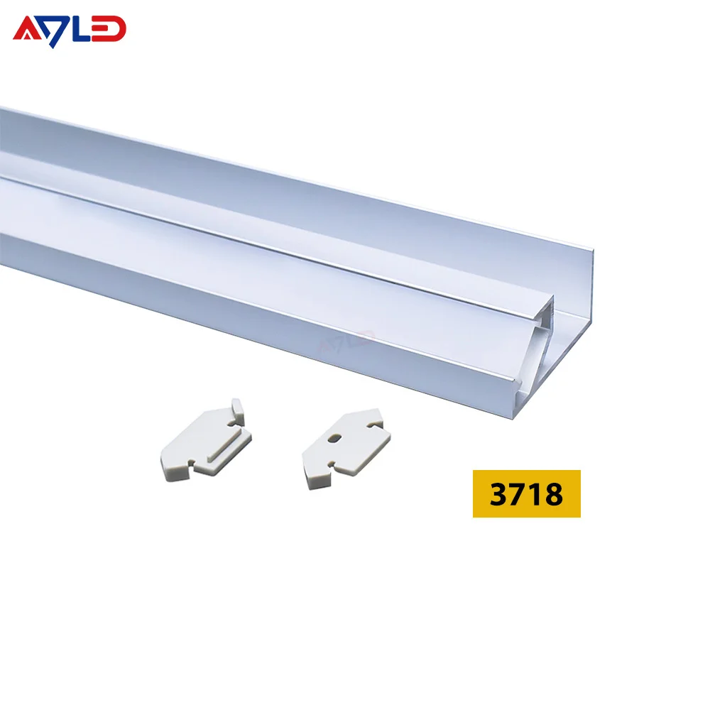 OEM 37*18mm Anodized 6063 T5 Extruded Aluminium Profile Linear Shape Pmma Cover for Alloy Aluminum Led Profiles