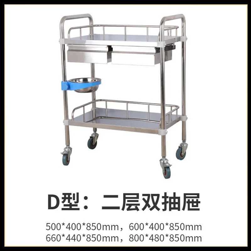Wholesale Stainless steel hospital dressing trolley Clinic Medical Emergency Treatment Cart Trolley with drawers