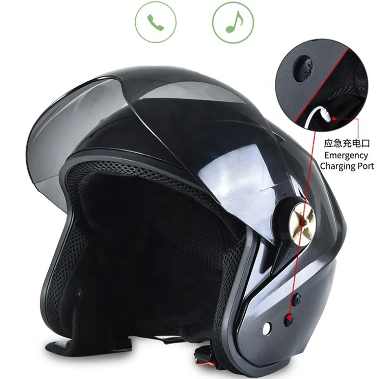 wholesale customize solor power blue tooth half face motorcycle helmet with fans