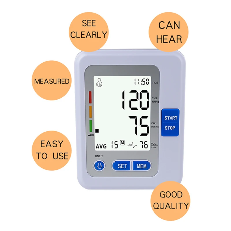 High Arm Ambulatory Smart Heart Rate Monitor Sphygmomanometer Blood