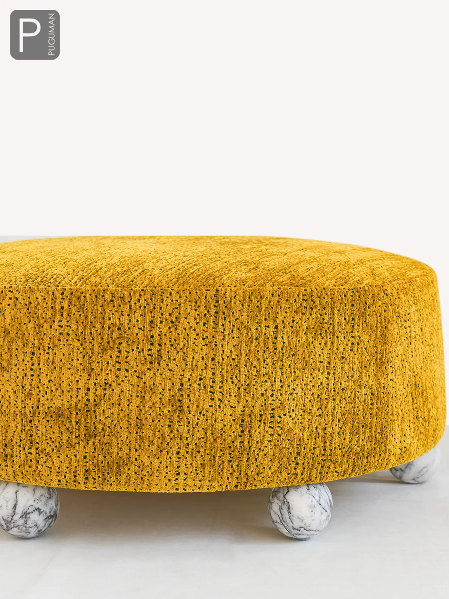 Morro Ottoman Italian Natural Marble Leisure Round Bench Changing Chair Public Space Rest Soft Bench