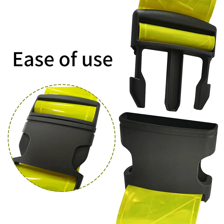 Heavy Duty Hi Viz Fluorescent Night Running Custom Micro Prismatic Reflector Belt Reflective Motorcycle Safety Waist PVC Belt