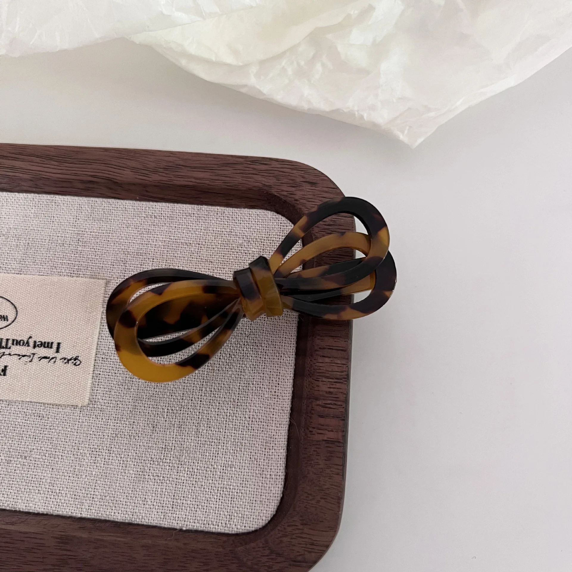 Delicate Acetate Bow Hair Clips Sweet Hollow Double Bow Tie Duckbill Clip Simple Temperament Side Clip Hair Accessories