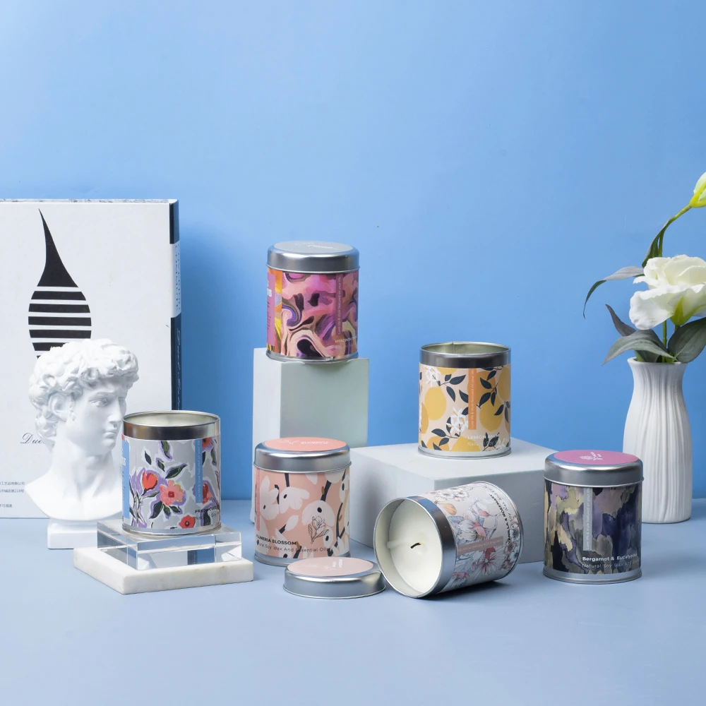 Оптовая продажа с завода 180 г ватный фитиль олово соевый парафин частные этикетки ароматизированные свечи индивидуальным логотипом