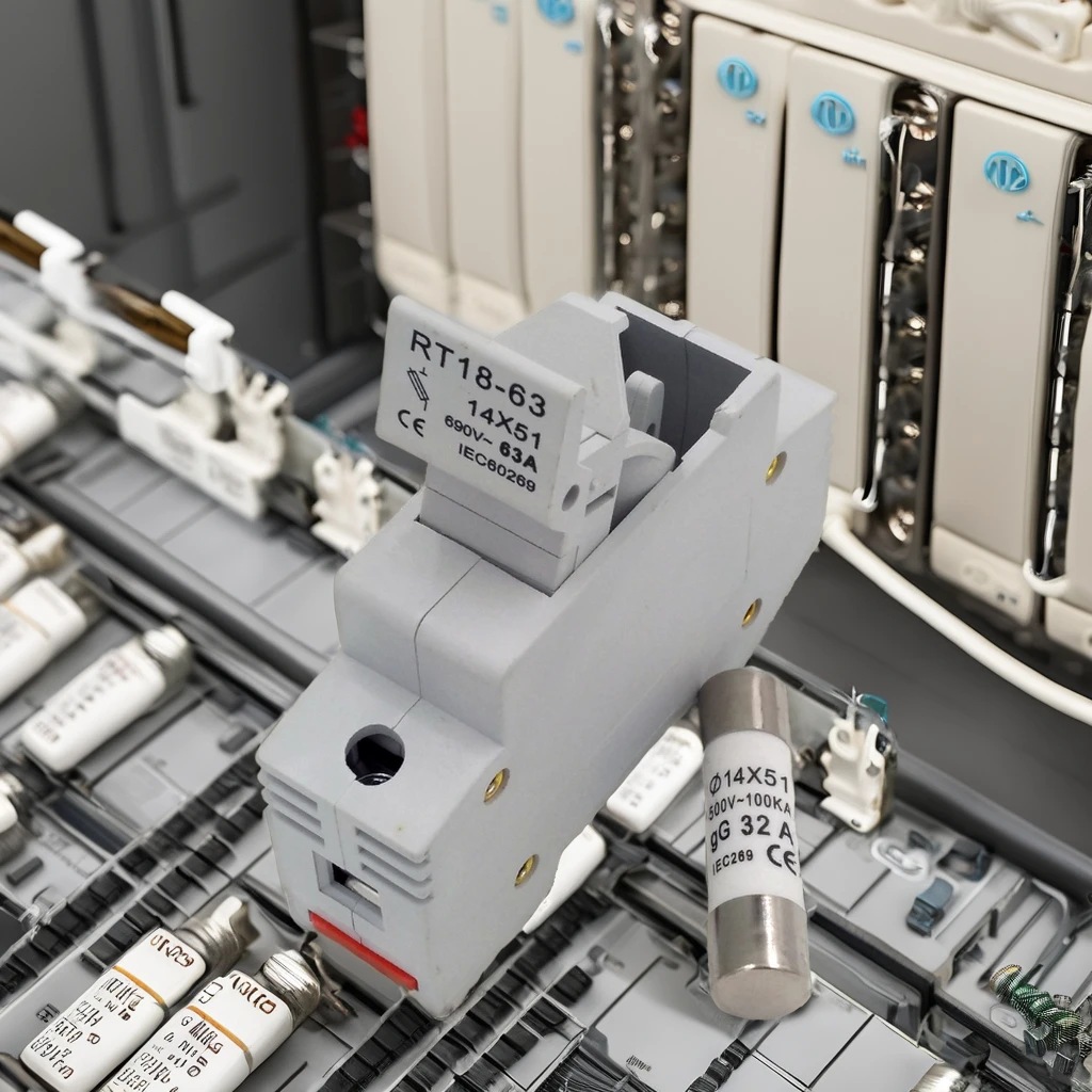 690V 1P Cylindrical Fuse Base RT18-63 High Thermal Breaking Capacity 63A Low Voltage Thermal Fuse Holder with 14*51 fuse links