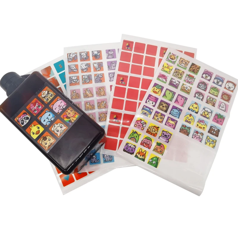 Оптовая продажа, виниловые водонепроницаемые милые независимые Мультяшные наклейки для девяти коробок, наклейки для упаковки кубика Рубика
