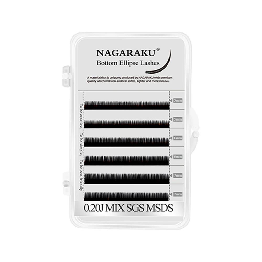 NAGARAKU Ellipse flat bottom eyelash extension mink eyelash extension manufacturer
