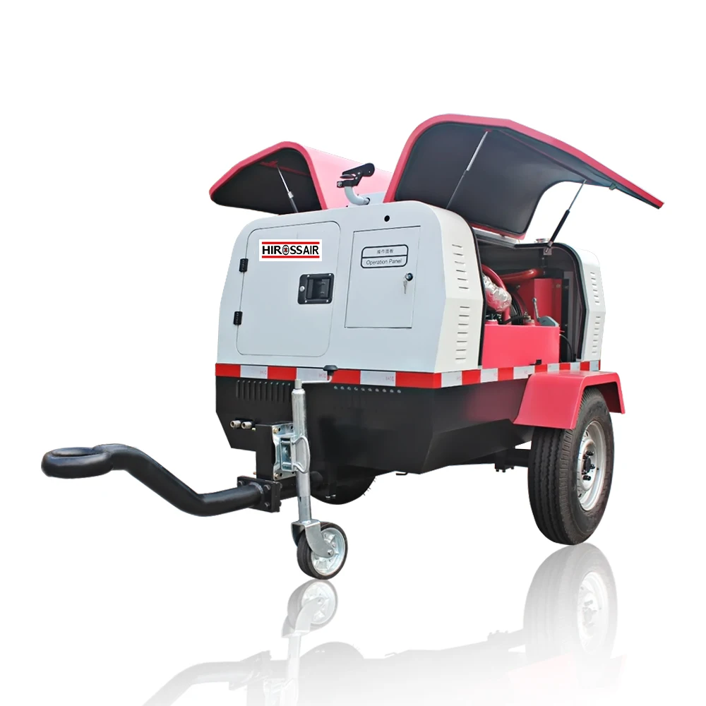 Best sale diesel air compressor with pipe tank diesel screw automobile portable 220v dc 24v air compressor