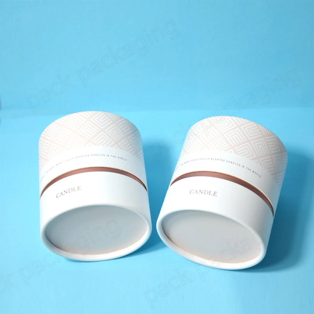 Biodegradable Candle Packaging Boxes Round Cardboard Tube Candle Box Cylinder Candle Paper Tube Packaging