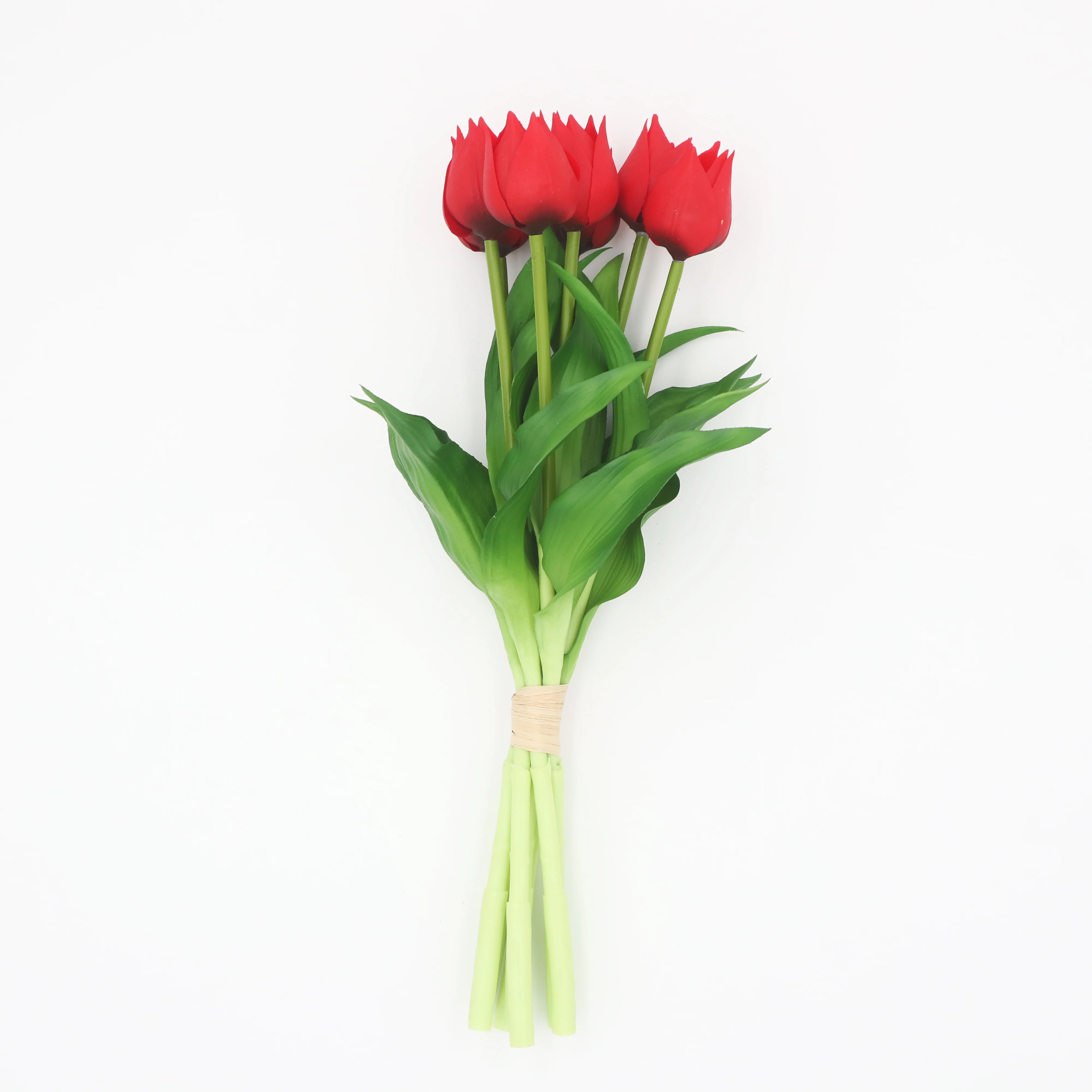 2024 Artificial High Quality Three Flowers Two Buds Artificial Tulip Bouquet Artificial Tulip Flower