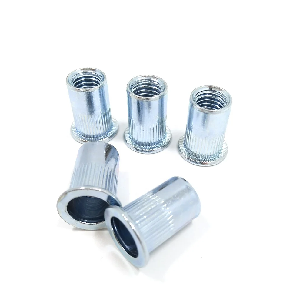Low Price of Steel Blind Rivet Nuts Flat Head Round Body Open End  Rivet Nuts Quick Installation with Bolt