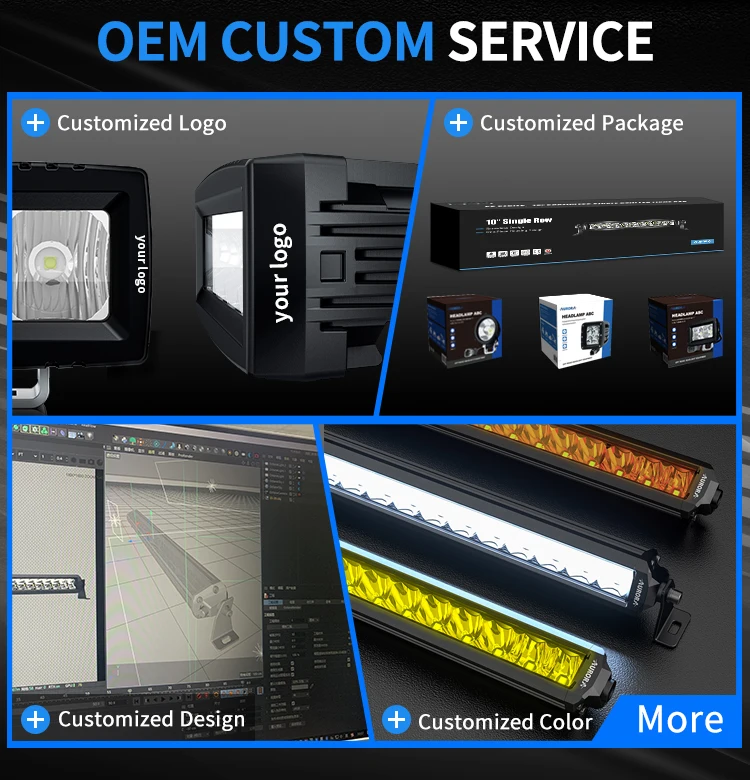 AURORA Patent Super Bright Cheap 12V 24V Car 20W Offroad Truck Flood LED Work Light Bar For Car SUV Boat