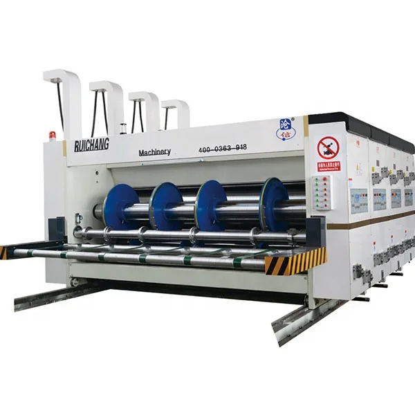 Semi Automatic Chain Feeder Box Flexo Printer 3 Colors Printing Slotting Die Cutting Maker Machine Corrugated Carton