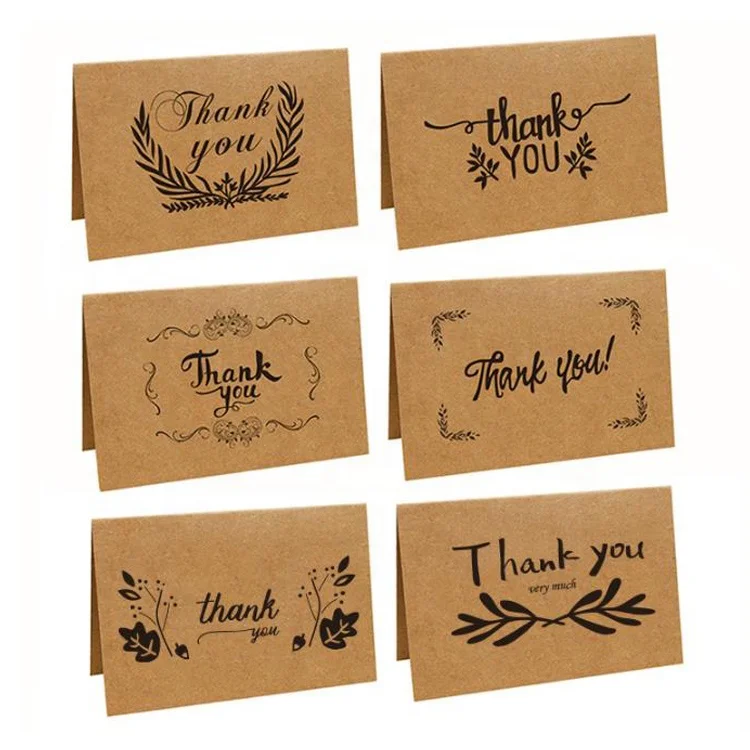 
Personalized Custom Handmade Greeting Small Kraft Paper Thank You Card 
