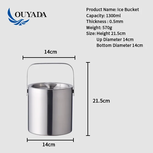 
Factory Direct decorative double wall silver stainless steel metal bucket 1l 5l 10l 16l 30l beer small mini metal bucket 