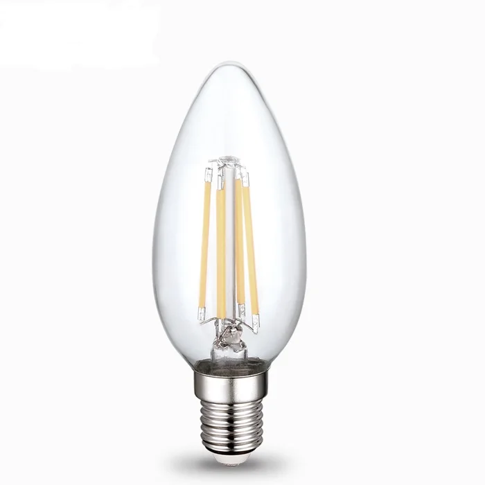 Hot sale E27/E14  candle LED Filament Bulb Lights 4W replace the incandescent lamp