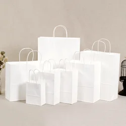 Wholesale Exquisite Screen Printing Customized Recyclable Twist White Blank Kraft Paper Bag