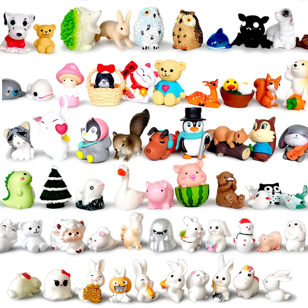 Artificial Miniature Animals Resin Craft Fairy Garden Figurines Accessories, Home Mini House Decor Plastic DIY Dollhouse Kit