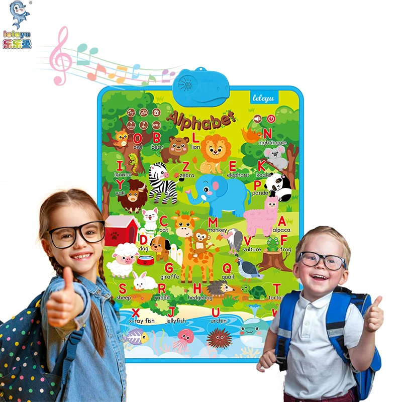 AG02 Hot Sale Safety Wholesale Nursery Alphabets Poster Voiced Wall Chart Kids Toys Educational Wall Chart Learn Cheap Toy
