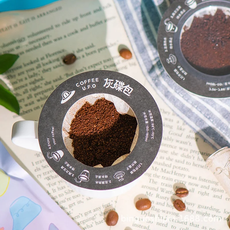 Китай НЛО Кофейный Порошок Круглый порошок висит уха капельная летающая тарелка кофейный мешок
