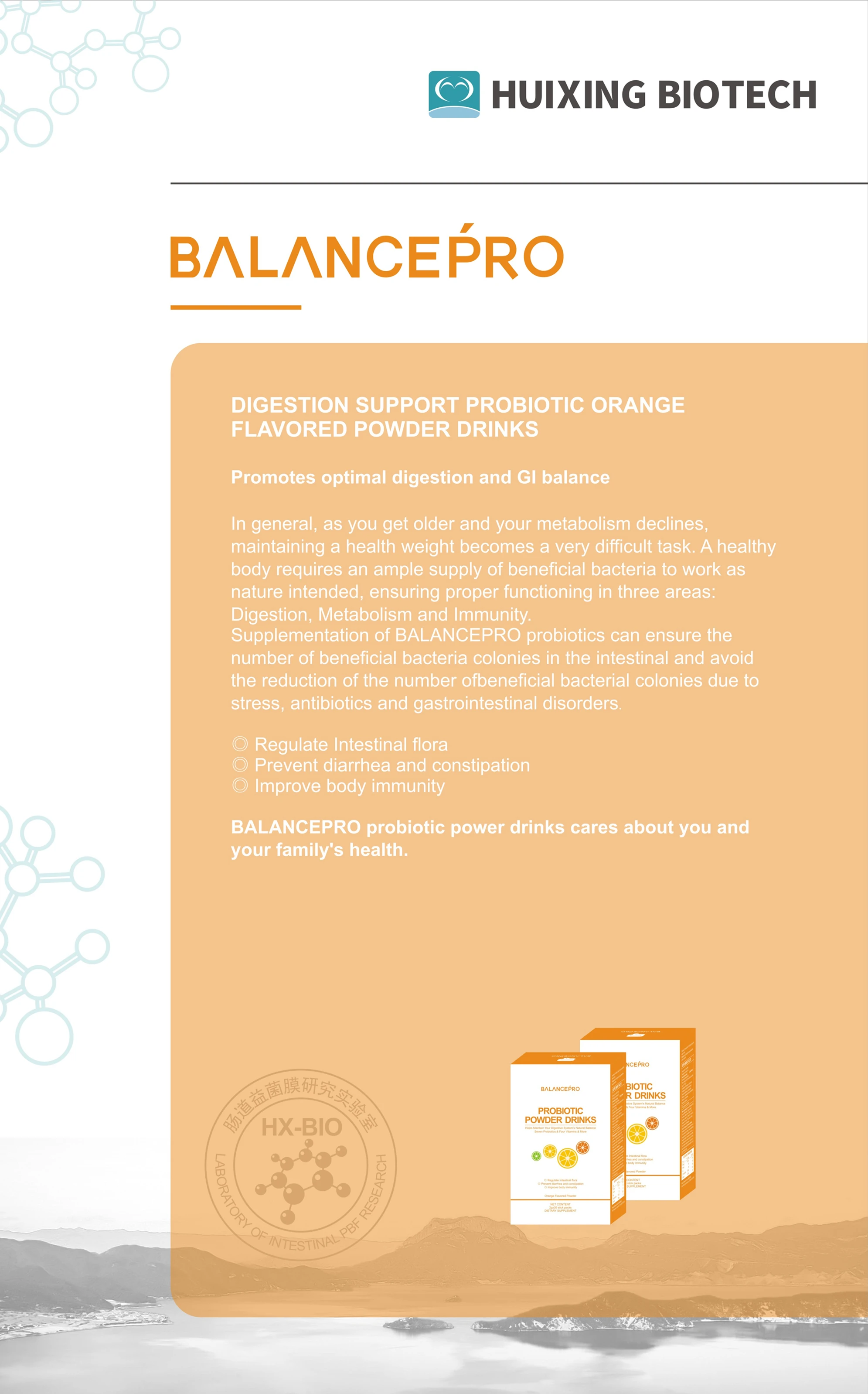 
Orange Probiotic Powder Drinks Best Guard of Gastrointestinal System with Billions of Natural Probiotics energy drink fruit 