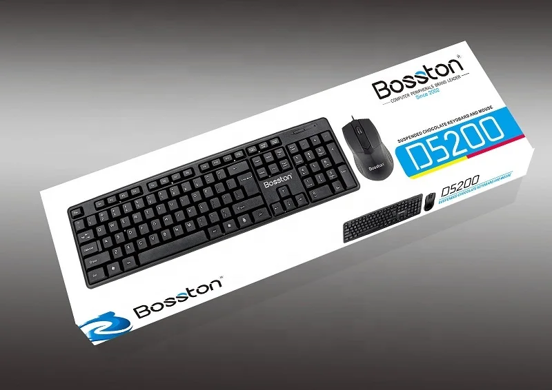 Bosston D5200 mouse and keyboard combo Simplicity practicality USB Wired keyboard and mouse kit for office