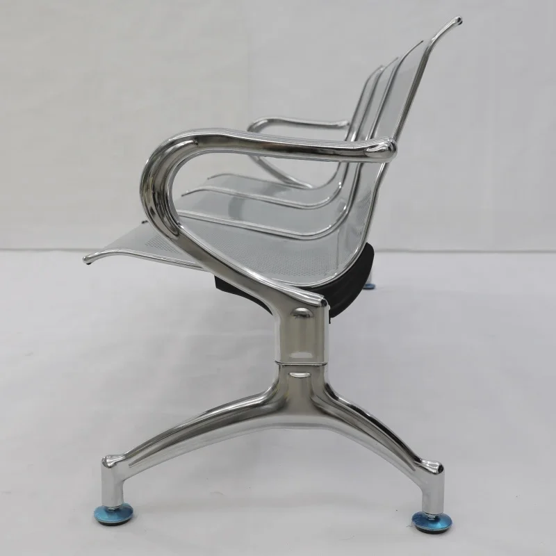Reception chair Leather Steel 2 3 4 5 Seater Medical Office Salon Metal Airport Hospital Guest Waiting room Chair with Arm