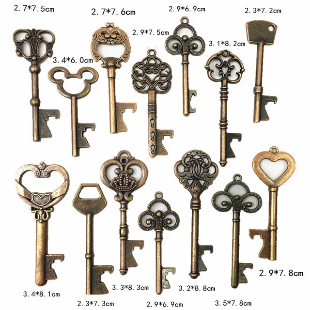 Promotional Gifts Wedding Favors Antique  Metal Key Shape Bottle Opener