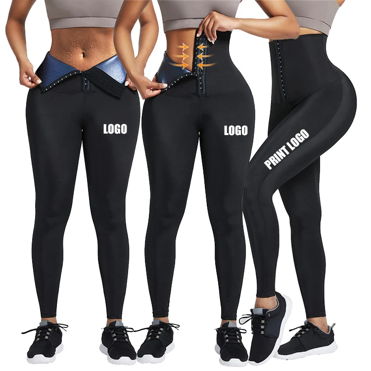 
Wholesale Custom Logo Adjust Hooks Women Tummy Trimmer Neoprene Sauna Sweat Waist Trainer Leggings Yoga Pants 
