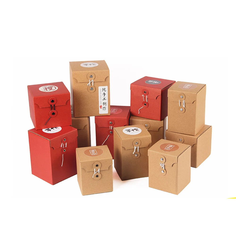 Spot retro corrugated kraft paper box custom mug glass bottle handmade gift packaging box custom