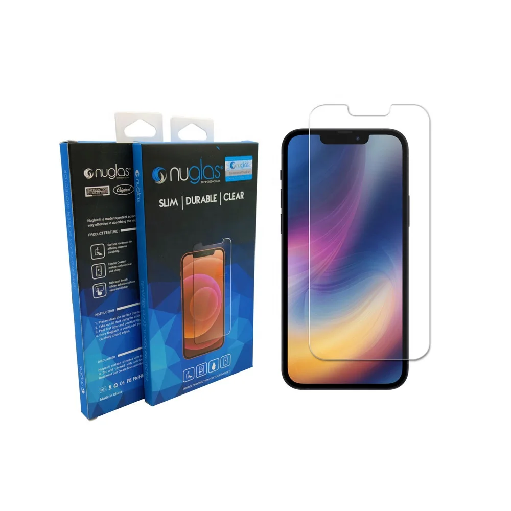 NUGLAS Screen Protector 2.5D 9H Semi-Screen Transparent Anti-Fingerprint Tempered Glass Film For iPhone 13 Mini/13/13 Pro