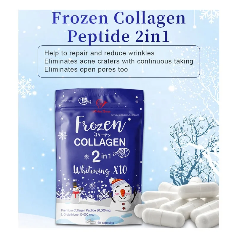 Frozen collagen detox skin capsules frozen collagen 2 in 1 whitening supplements dark skin detox capsule