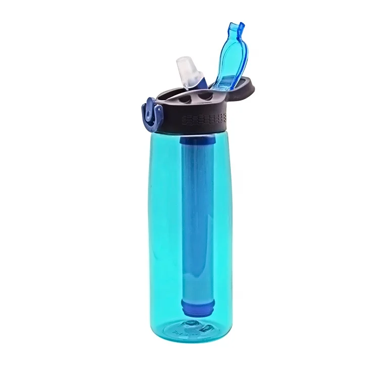 Dropshipping OEM Outdoor Survival Adventure Portable Tritan BPA Free Water Bottle with Filter