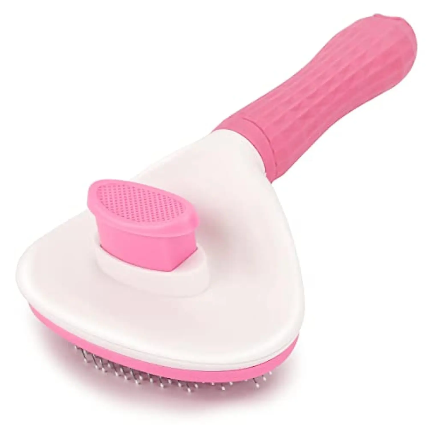 OEM cepillo para mascotas Self Cleaning Slicker Brush Cat Brush with Release Button Stainless Steel Dog cat Combs Brushes