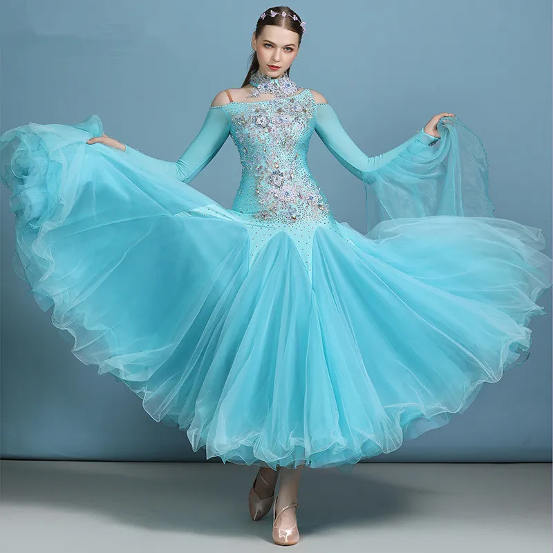 High Quality Elegant Women Girls Performance Competition Ballroom Standard Dress