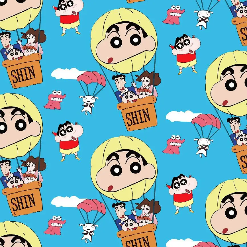 Японские карандаши shin chan с изображением персонажей из мультфильмов оригинальная ткань бамбукового волокна цифровой печатью для одежды