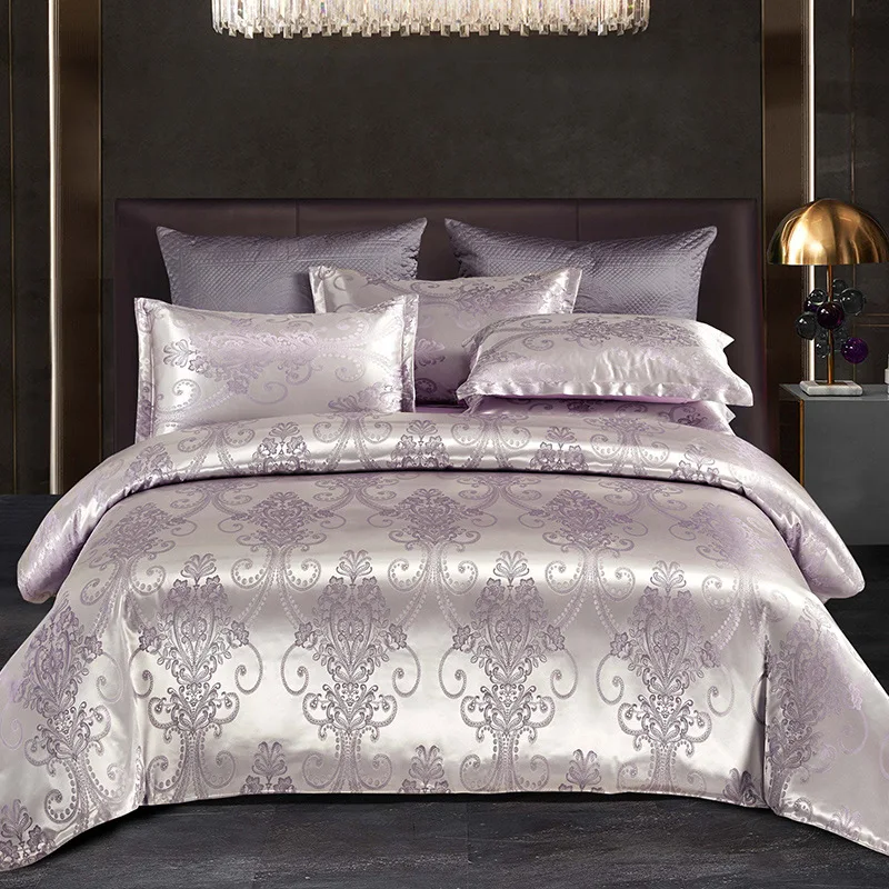 Factory Direct Supply European Style Tribute Silk Four-Piece Jacquard Beddings Bedding Four-Piece Set Wholesale