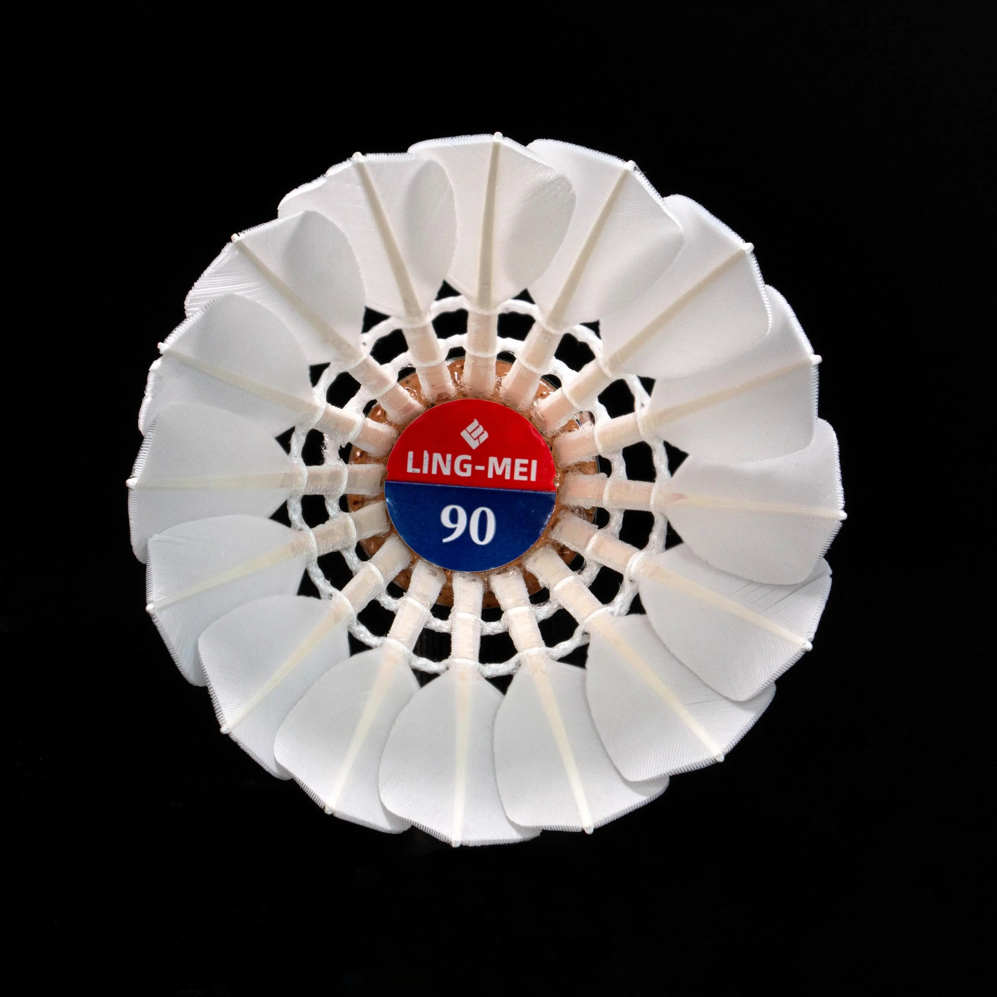 LINGMEI 90 BWF aeroplane eg1130 China factory custom goose feather  badminton shuttlecock